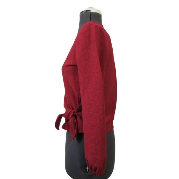 Madewell Texture & Thread crepe wrap top, blouse with tie front XS - Picture 2 of 12